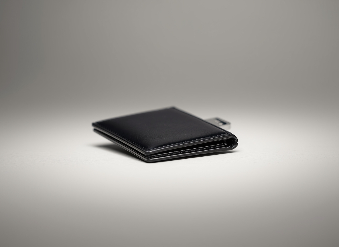 Slyxaronxly Slim Cardholder in Black Leather