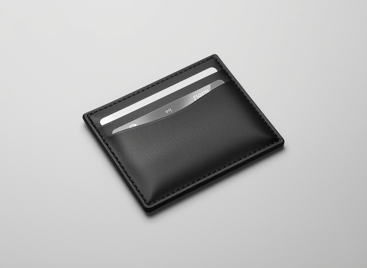Slyxaronxly Slim Cardholder in Premium Black Leather